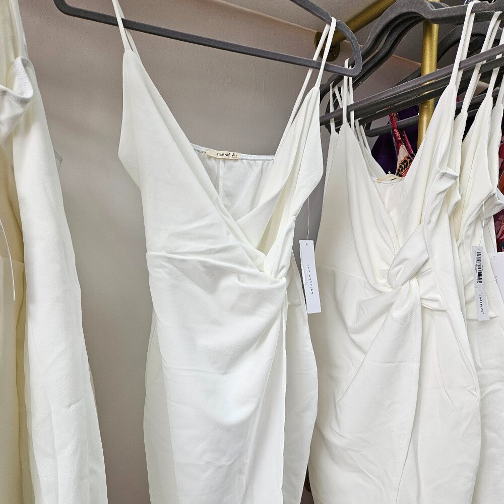 White side twist mini dress by Timing los Angeles